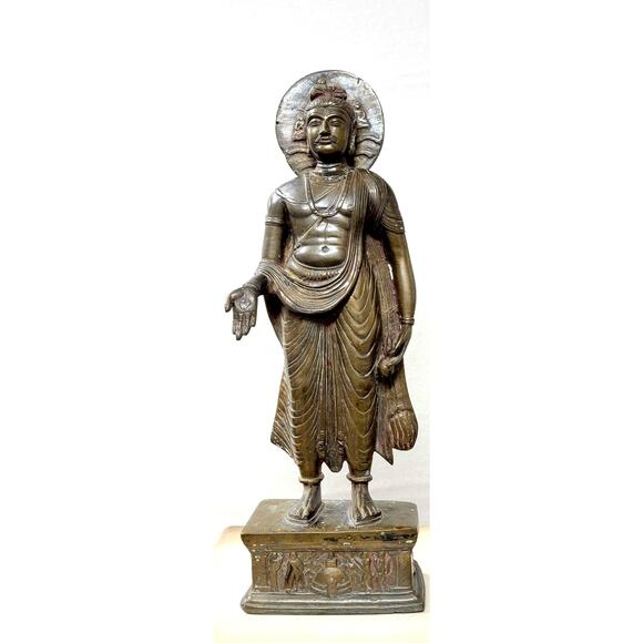 Standing bodhisattva Maitreya the future Buddha, India 19th/20th century - Picture 1 of 15